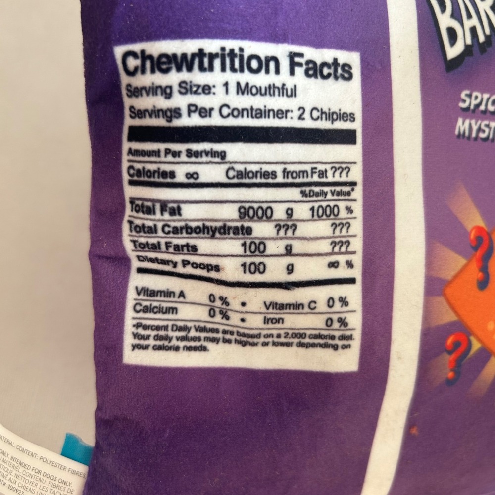BarkboxSpicy Sidewalk Barkitos Dog Toy Large 50+ lbs Plush Squeaky Crinkle Chips - Picture 6 of 6